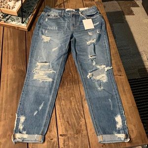 Brand new, relaxed fit, distressed jeans
